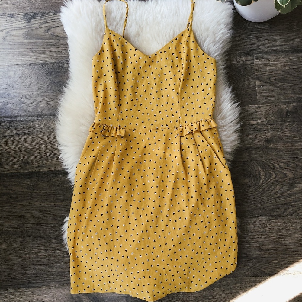 Lush - Mustard Floral Dress sz M